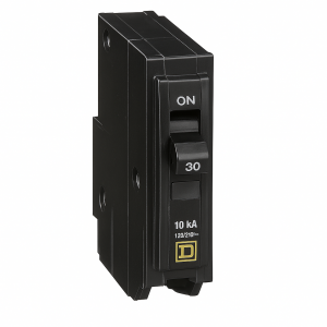 Interruptor termomagnético mini Square D de 1 polo, 30A, 10kA, 120/240V, enchufable QO130