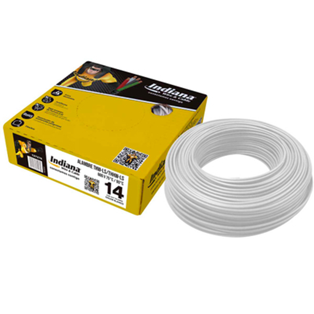 Cable Indiana Cobre Calibre 14 THW-LS 600V 50m Blanco